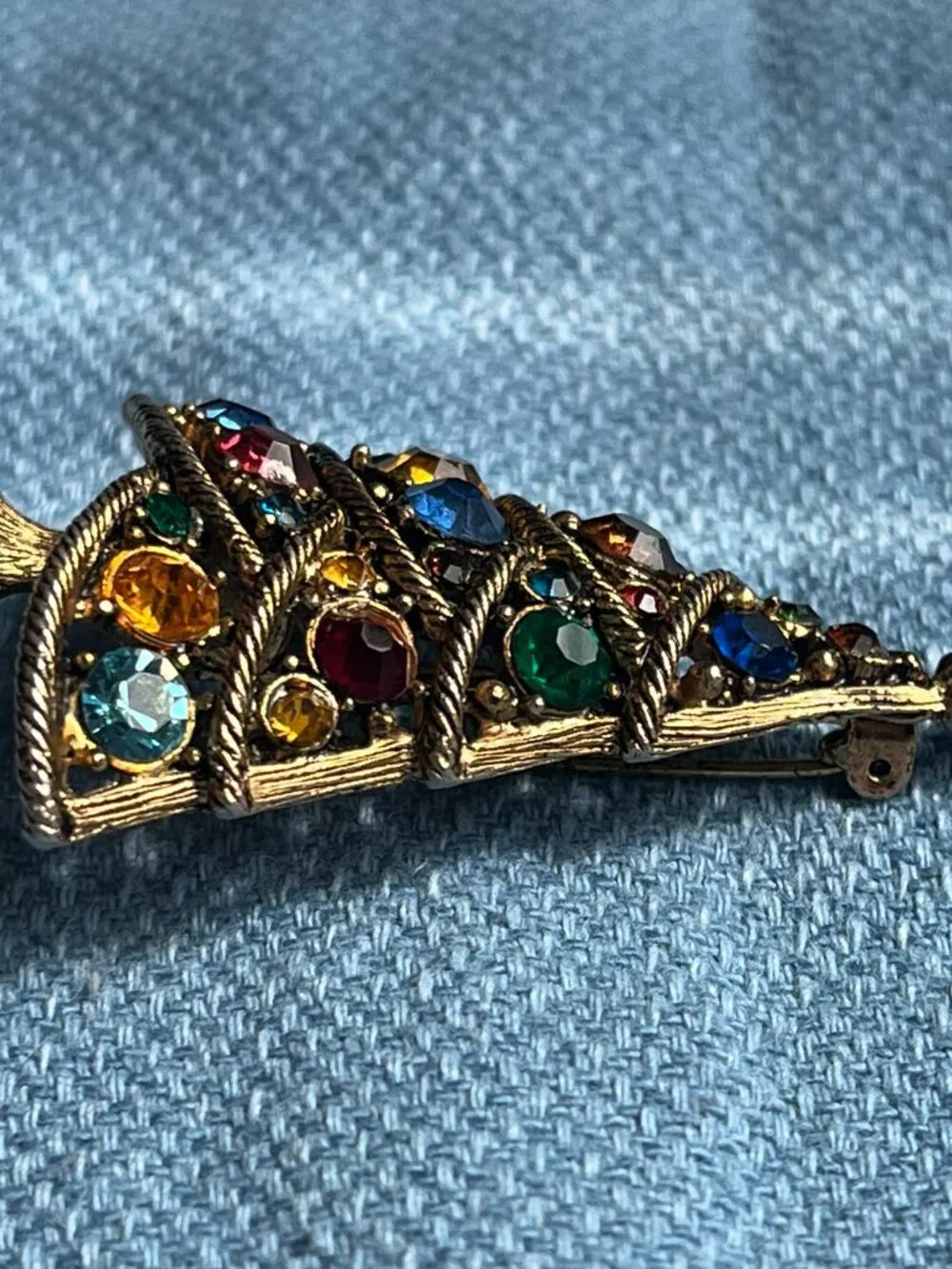 Vintage 1950-60's Hollycraft Christmas Tree Brooch ~ 2